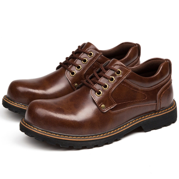 Autumn Winter Men Casual Leather Boots Lace-up Shoes, Size:42