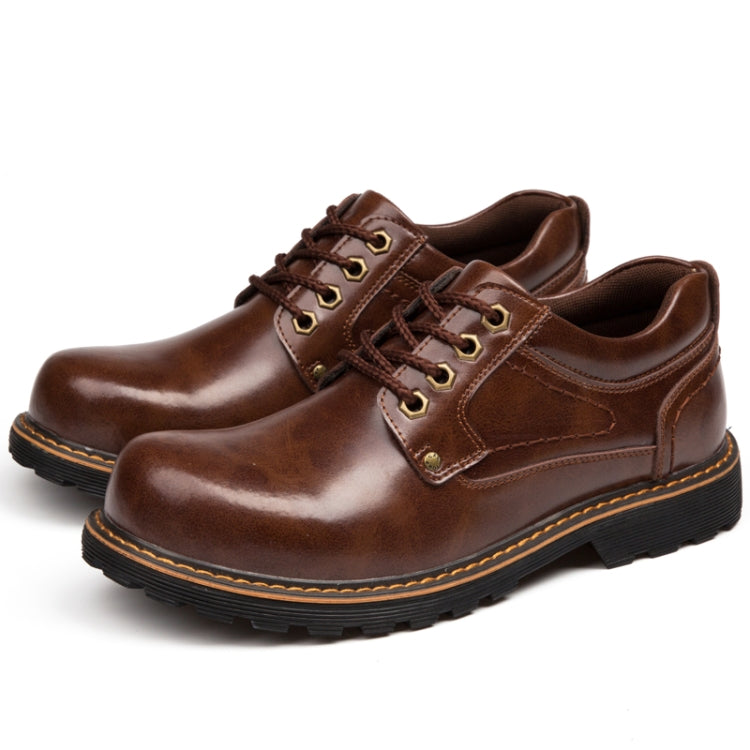 Autumn Winter Men Casual Leather Boots Lace-up Shoes, Size:45