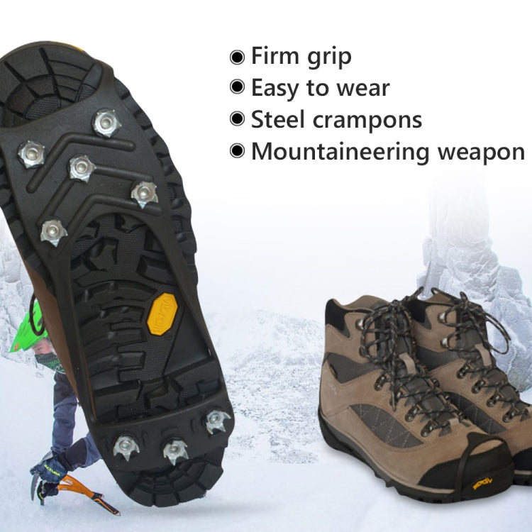 8 Teeth Ice Claw Outdoor Non-slip Shoes Covers for Ice Snow Ground, Size:Mï¼ˆ35-39ï¼‰(Black)