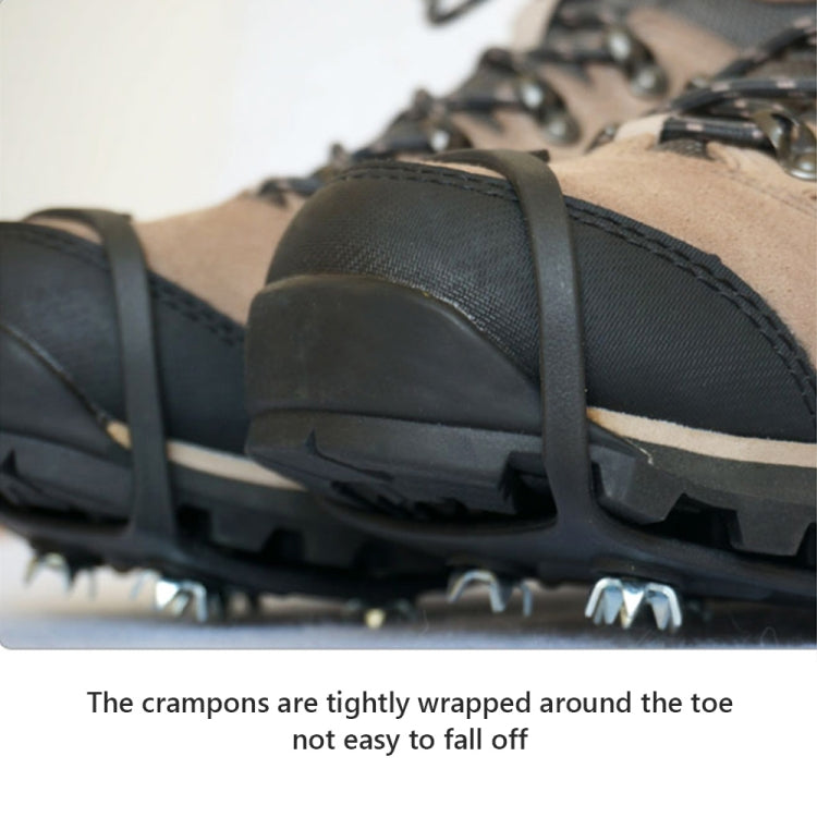 8 Teeth Ice Claw Outdoor Non-slip Shoes Covers for Ice Snow Ground, Size:Lï¼ˆ40-44ï¼‰(Black)