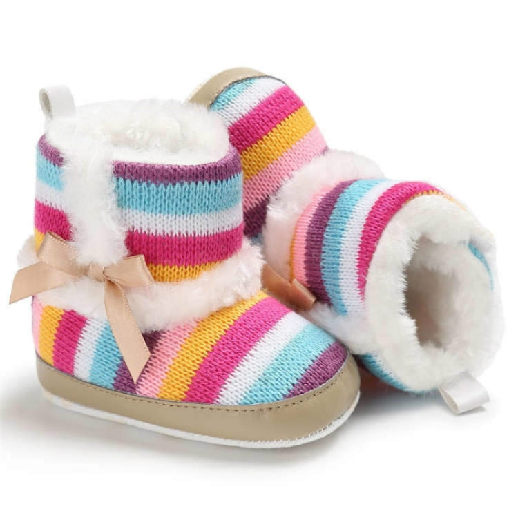 Baby Shoes Hight Heel Warm Fluff Winter Velvet Indoor Cotton Anti-slip Soft Boots, Size:13CM