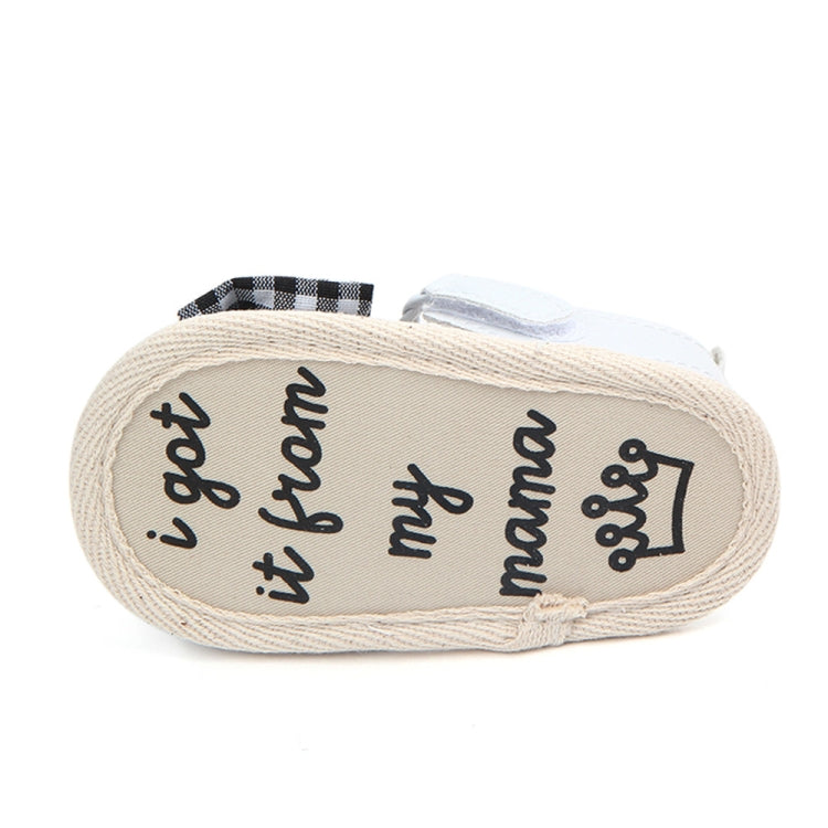 Bow Plaid Soft Weave Crib Anti-Slip Baby Girls Summer Shoes Anti-Slip Single Sandals, Size:11