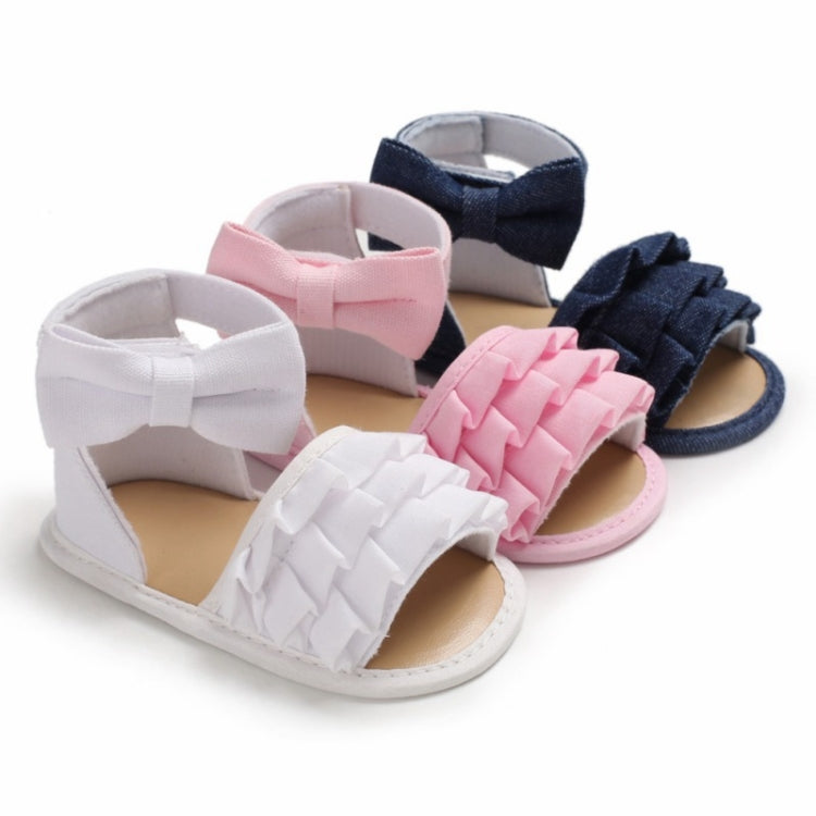 Summer Baby Girl Shoes Cute Crib Breathable Anti-Slip Bowknot Sandals Toddler Soft Soled Shoes, Size:11cm