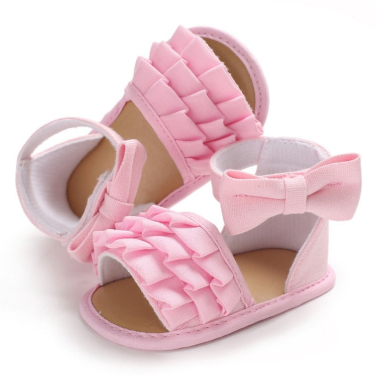 Summer Baby Girl Shoes Cute Crib Breathable Anti-Slip Bowknot Sandals Toddler Soft Soled Shoes, Size:11cm