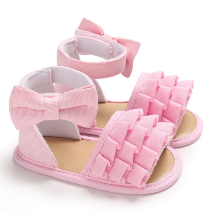 Summer Baby Girl Shoes Cute Crib Breathable Anti-Slip Bowknot Sandals Toddler Soft Soled Shoes, Size:11cm