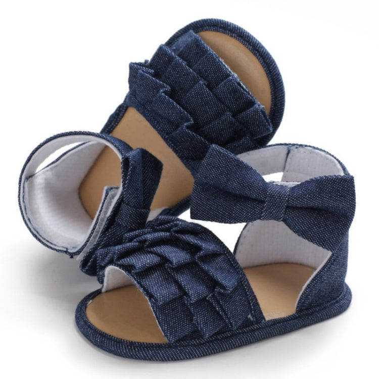 Summer Baby Girl Shoes Cute Crib Breathable Anti-Slip Bowknot Sandals Toddler Soft Soled Shoes, Size:11cm