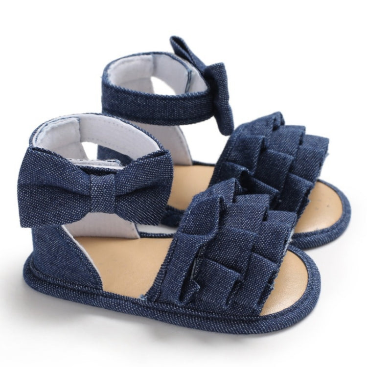 Summer Baby Girl Shoes Cute Crib Breathable Anti-Slip Bowknot Sandals Toddler Soft Soled Shoes, Size:11cm