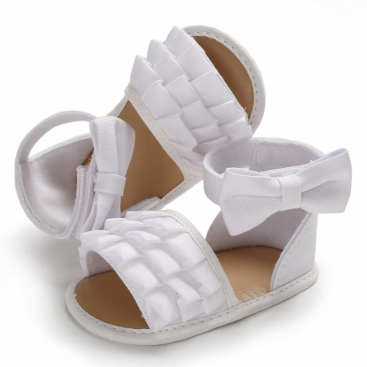 Summer Baby Girl Shoes Cute Crib Breathable Anti-Slip Bowknot Sandals Toddler Soft Soled Shoes, Size:12cm