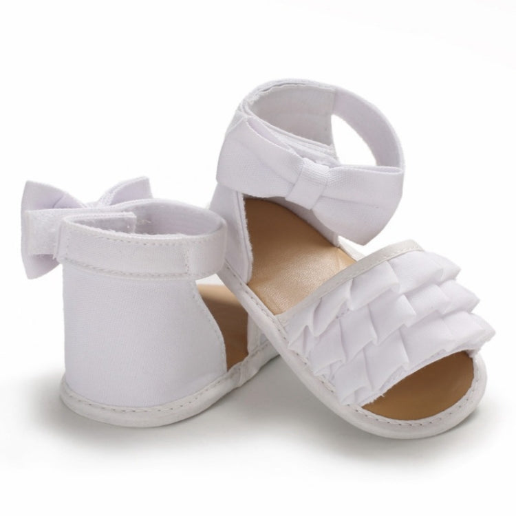 Summer Baby Girl Shoes Cute Crib Breathable Anti-Slip Bowknot Sandals Toddler Soft Soled Shoes, Size:12cm