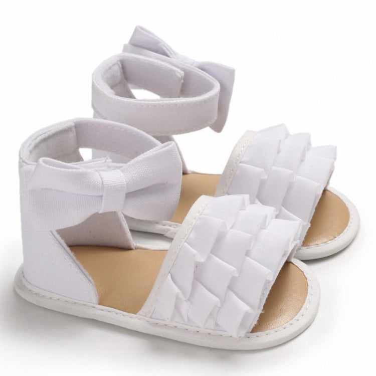 Summer Baby Girl Shoes Cute Crib Breathable Anti-Slip Bowknot Sandals Toddler Soft Soled Shoes, Size:12cm