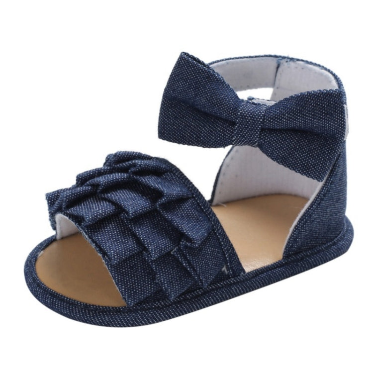 Summer Baby Girl Shoes Cute Crib Breathable Anti-Slip Bowknot Sandals Toddler Soft Soled Shoes, Size:12cm