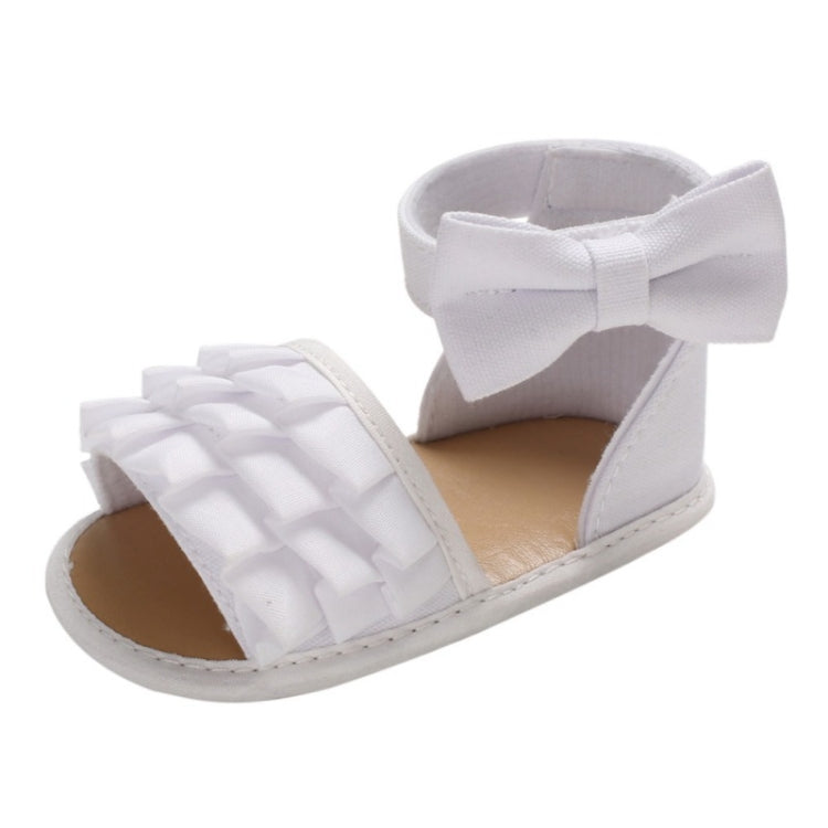 Summer Baby Girl Shoes Cute Crib Breathable Anti-Slip Bowknot Sandals Toddler Soft Soled Shoes, Size:13cm