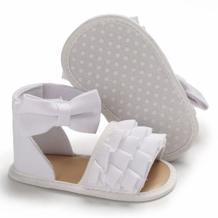 Summer Baby Girl Shoes Cute Crib Breathable Anti-Slip Bowknot Sandals Toddler Soft Soled Shoes, Size:13cm