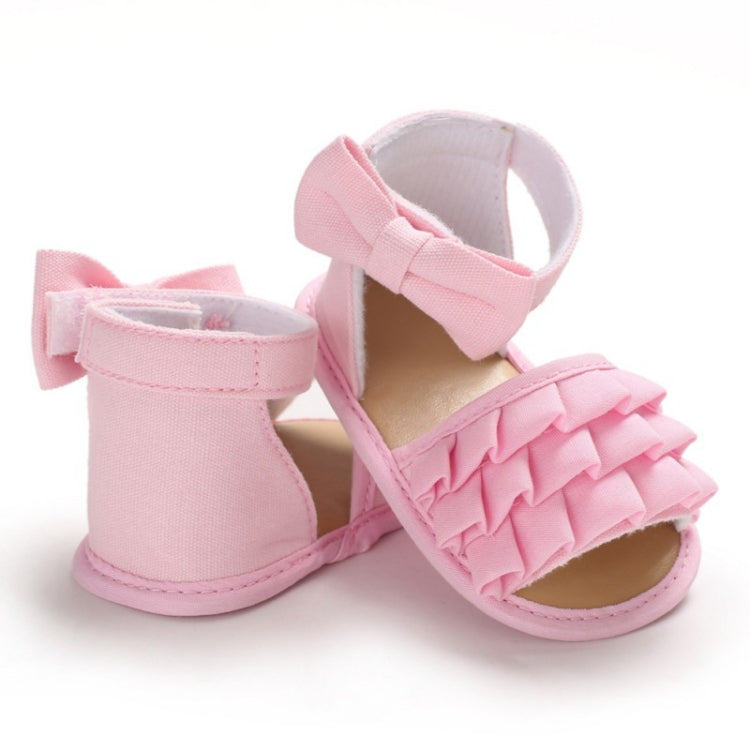 Summer Baby Girl Shoes Cute Crib Breathable Anti-Slip Bowknot Sandals Toddler Soft Soled Shoes, Size:13cm