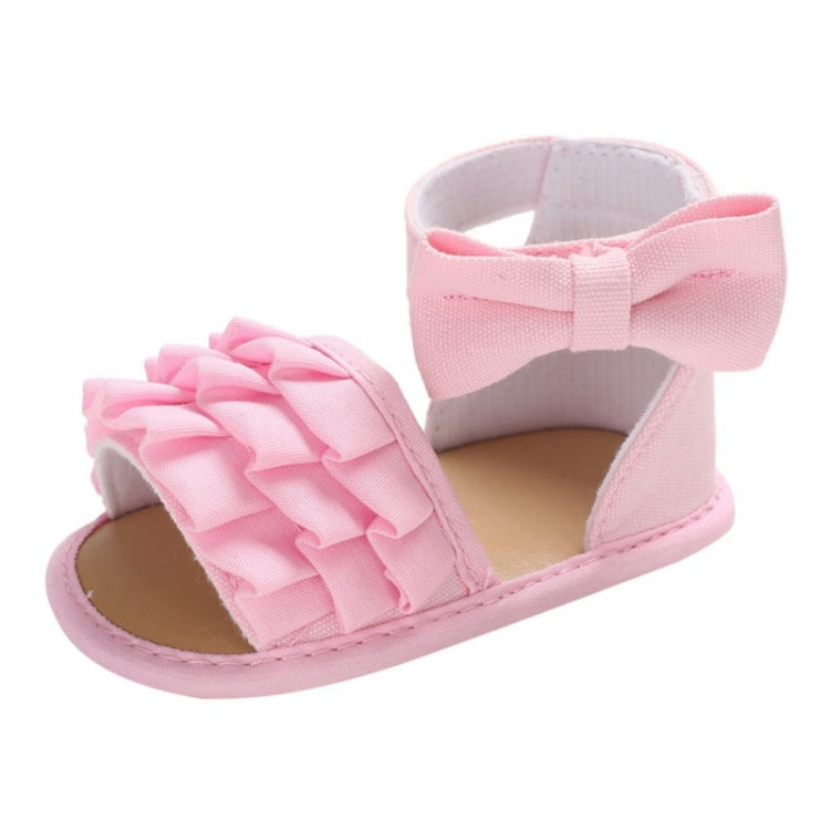 Summer Baby Girl Shoes Cute Crib Breathable Anti-Slip Bowknot Sandals Toddler Soft Soled Shoes, Size:13cm