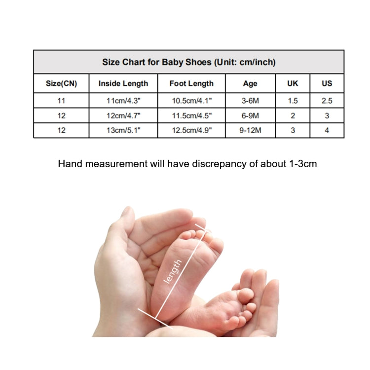 Newborn Baby Boys Girls Soft Sole Anti-slip Sneakers Shoes, Size:12