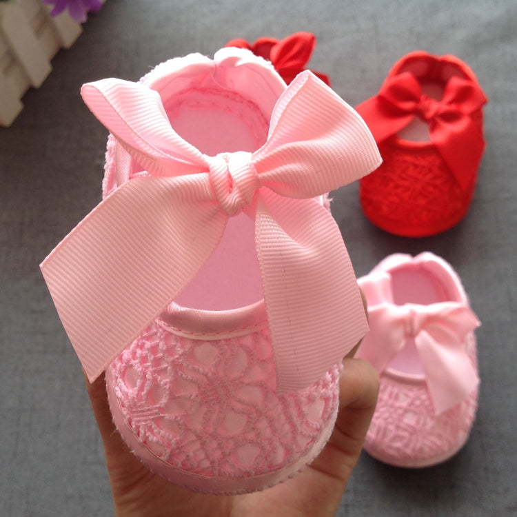 Baby Shoes Newborn Baby Girls Princess Baby Girls Shoes Bowknot Crib Non-slip Footwear Shoe, Size:11