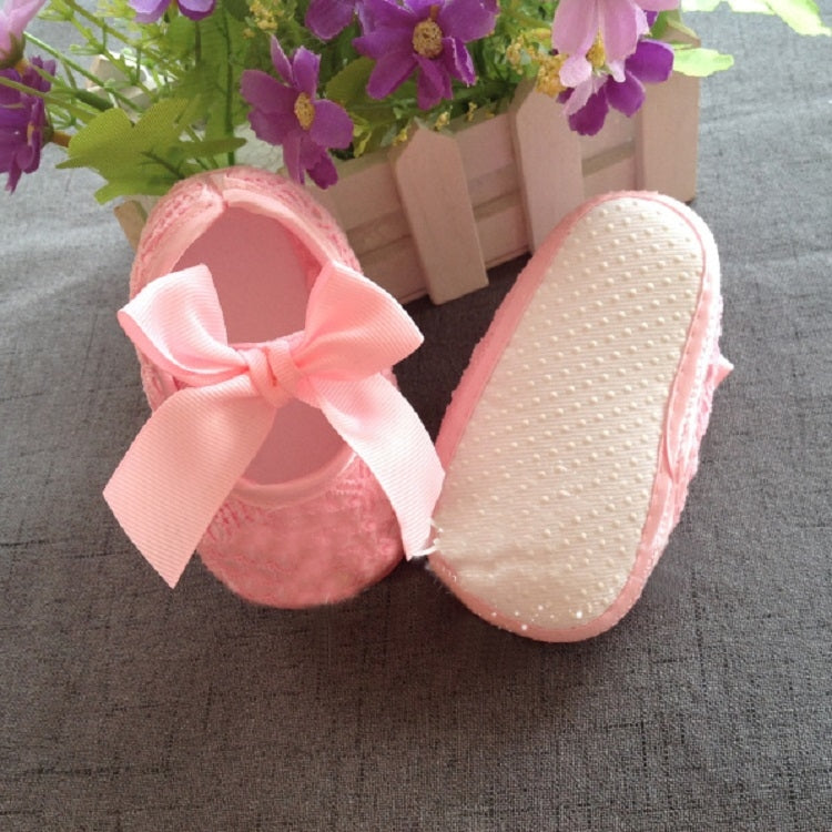 Baby Shoes Newborn Baby Girls Princess Baby Girls Shoes Bowknot Crib Non-slip Footwear Shoe, Size:11