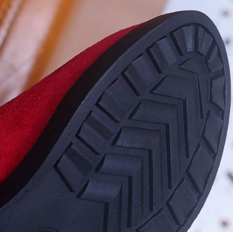 Soild Color Winter Tall Tube Plus Velvet Ball Plush Little Girl Princess Boots, Size:27