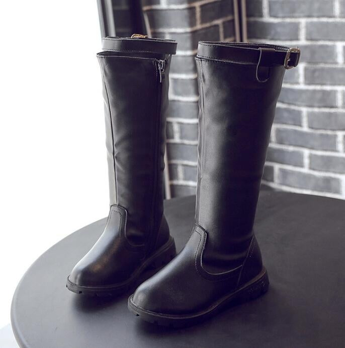 Children's Winter Warm Leather Boots, Size:29, Color:Red wIne