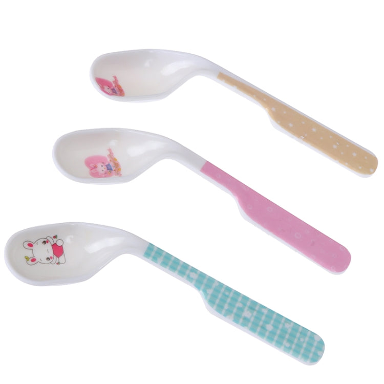 Children Tableware Dessert ice Cream Elbow Plastic Spoon Style Randomly(Curved Spoon)