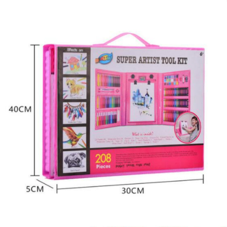 208 in 1 Child Student Artist Painting Crayon Color Pencil Watercolor Brush Art Brush Set