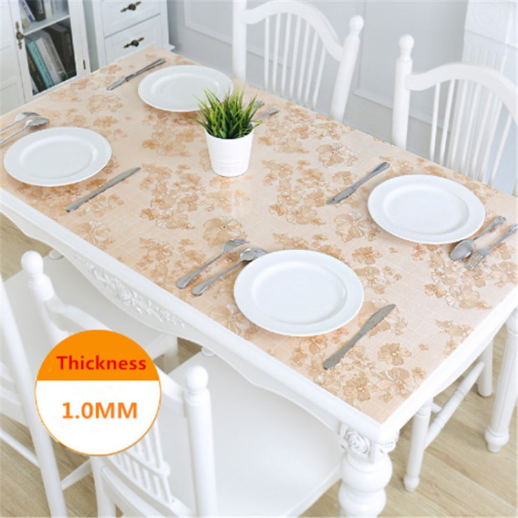 1mm Thickness Waterproof Oilproof PVC Placemat Soft Glass Tablecloth Tea Table Mat, Size:60x60cm