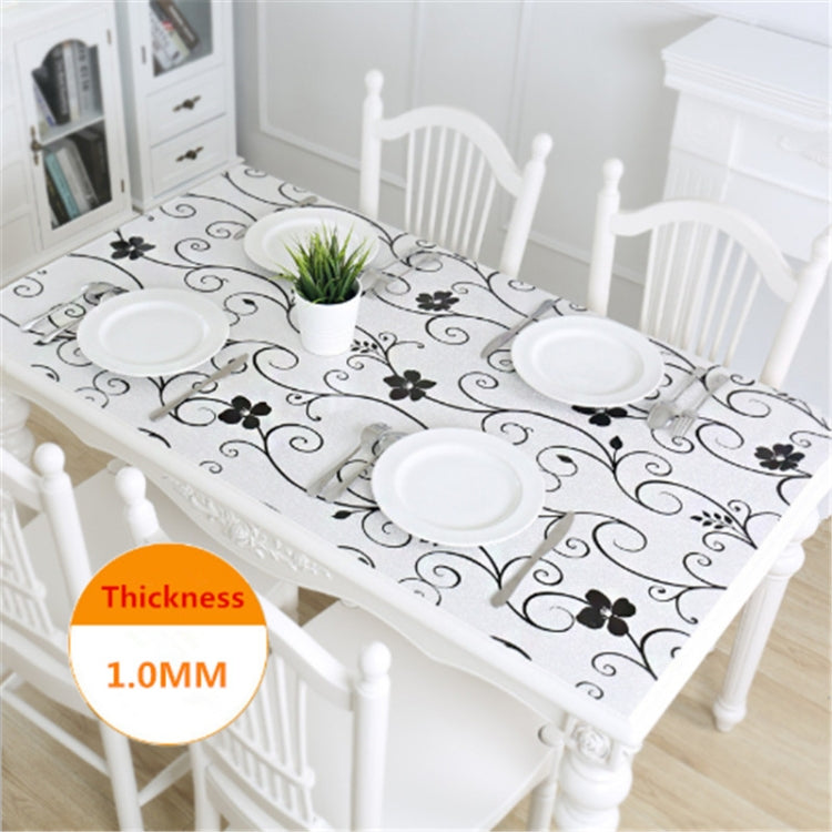 1mm Thickness Waterproof Oilproof PVC Placemat Soft Glass Tablecloth Tea Table Mat, Size:90x90cm
