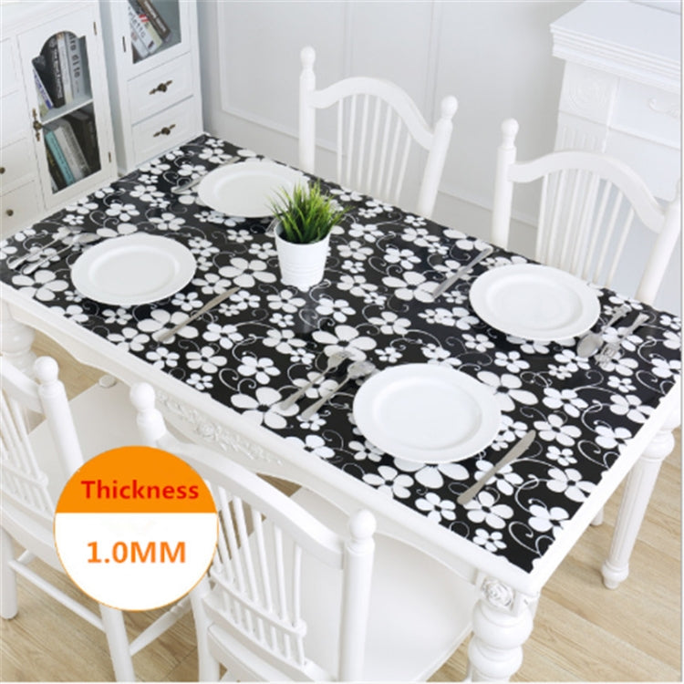 1mm Thickness Waterproof Oilproof PVC Placemat Soft Glass Tablecloth Tea Table Mat, Size:90x90cm