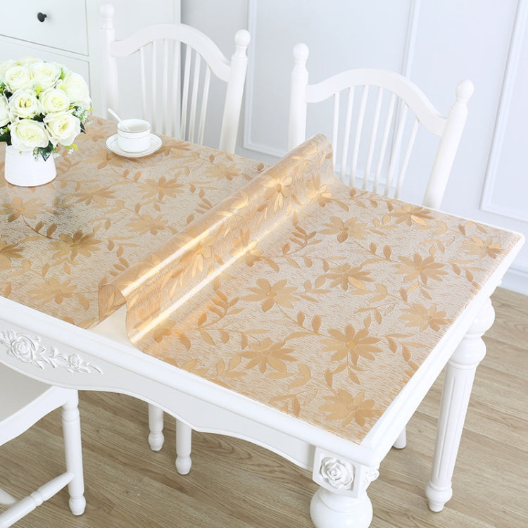 1mm Thickness Waterproof Oilproof PVC Placemat Soft Glass Tablecloth Tea Table Mat, Size:90x90cm