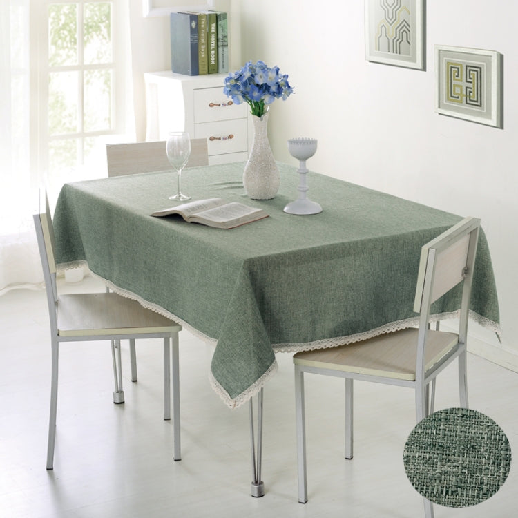 Decorative Tablecloth Imitation Linen Lace Table Cloth Dining Table Cover, Size:130x130cm