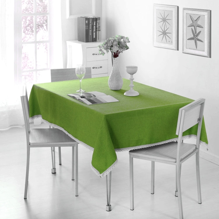 Decorative Tablecloth Imitation Linen Lace Table Cloth Dining Table Cover, Size:130x130cm