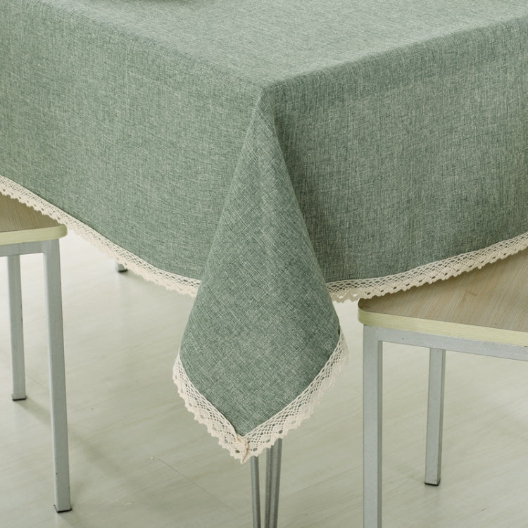 Decorative Tablecloth Imitation Linen Lace Table Cloth Dining Table Cover, Size:130x130cm