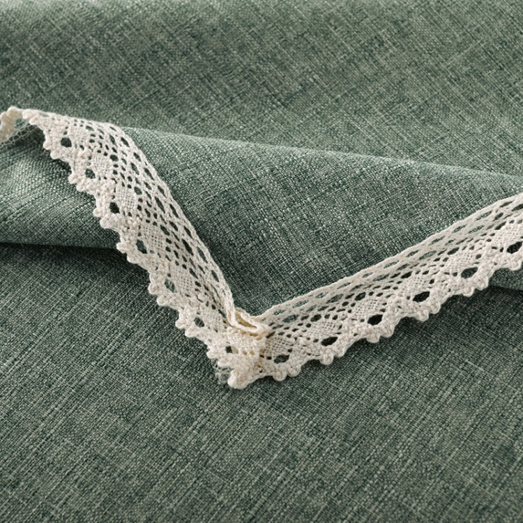 Decorative Tablecloth Imitation Linen Lace Table Cloth Dining Table Cover, Size:130x130cm