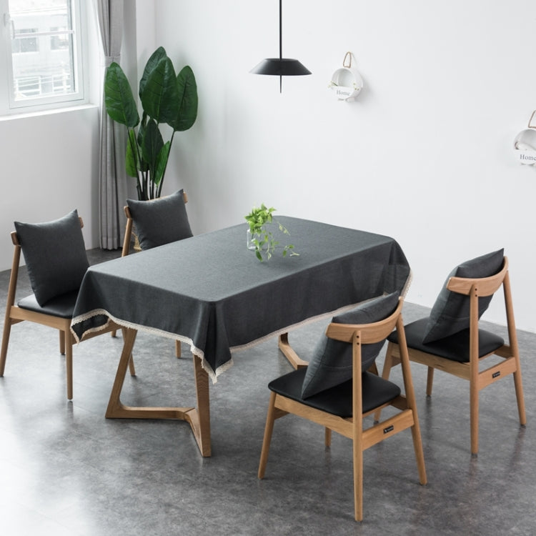 Decorative Tablecloth Imitation Linen Lace Table Cloth Dining Table Cover, Size:130x130cm