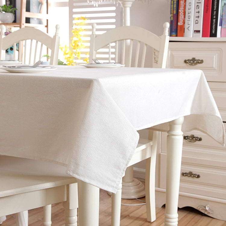 Linen Cotton Thicken Tablecloth Hem Splice Washable Coffee Dinner Table Cloth for Wedding Banquet, Size:90x90cm