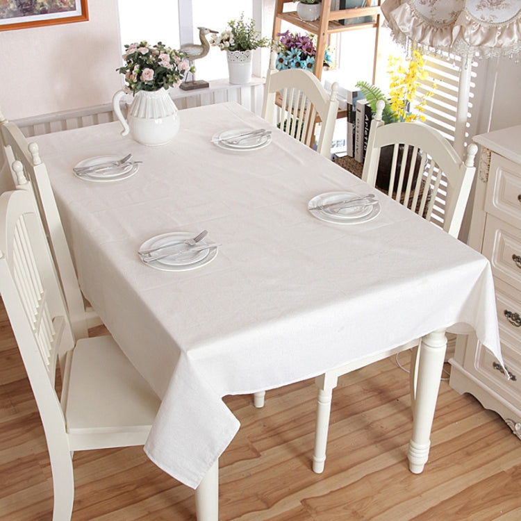 Linen Cotton Thicken Tablecloth Hem Splice Washable Coffee Dinner Table Cloth for Wedding Banquet, Size:90x140cm