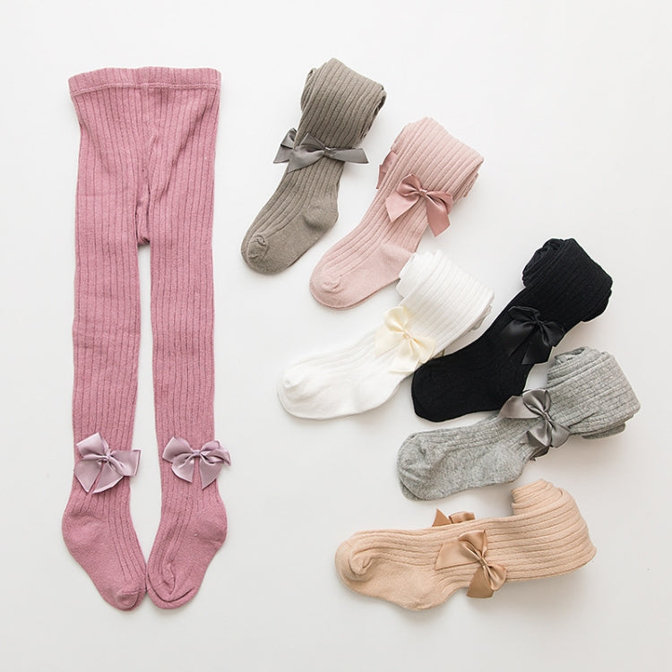 Baby Cotton Leggings Bow Knit Children Pantyhose, Size:12-24 Months