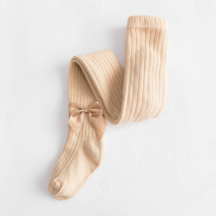Baby Cotton Leggings Bow Knit Children Pantyhose, Size:12-24 Months