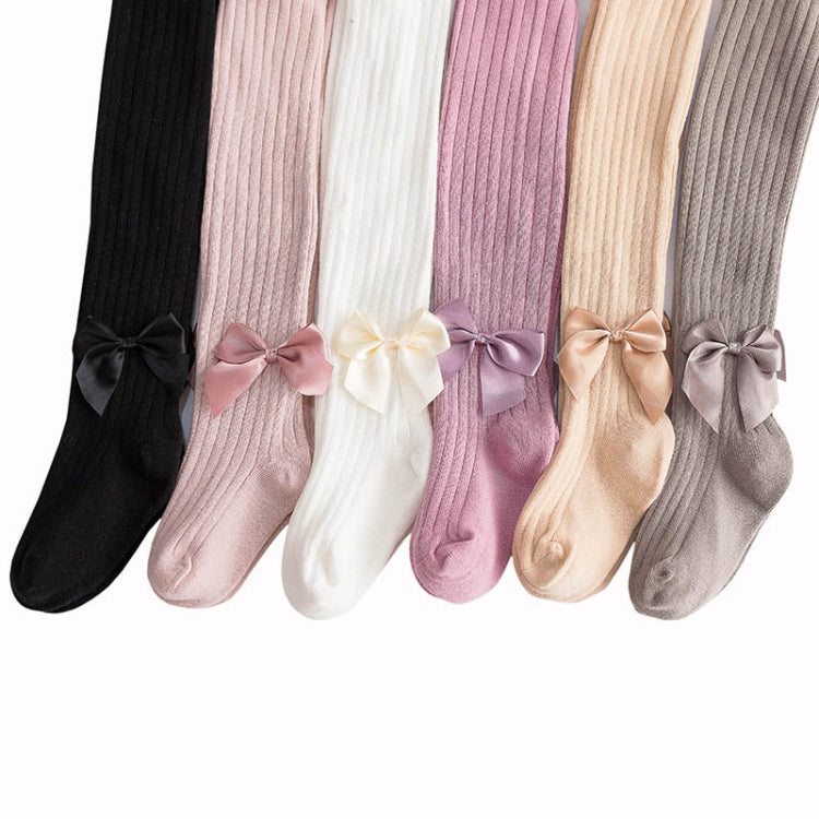Baby Cotton Leggings Bow Knit Children Pantyhose, Size:12-24 Months