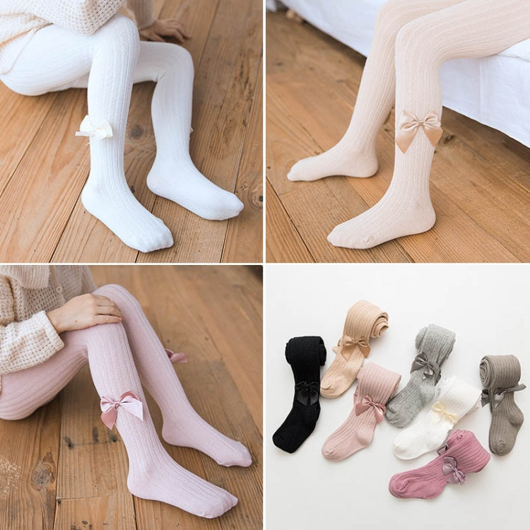 Baby Cotton Leggings Bow Knit Children Pantyhose, Size:12-24 Months