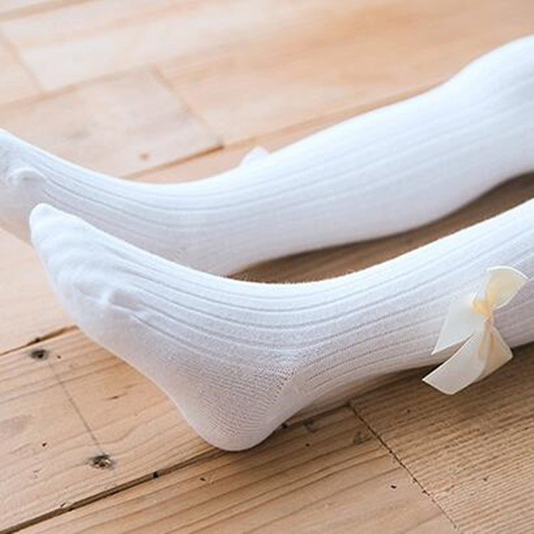 Baby Cotton Leggings Bow Knit Children Pantyhose, Size:12-24 Months