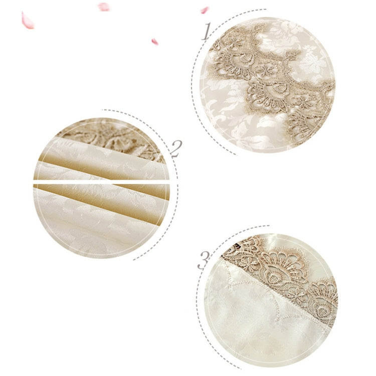 Classical Tablecloth Table Decor Jacquard Lace Elegant Table Cloth, Size:140cm Round(Light Brown)