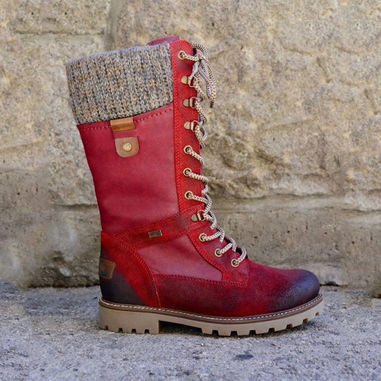 Winter Boots Women Boots Round Toe Platform Warm Females Boots Shoes, Size:36