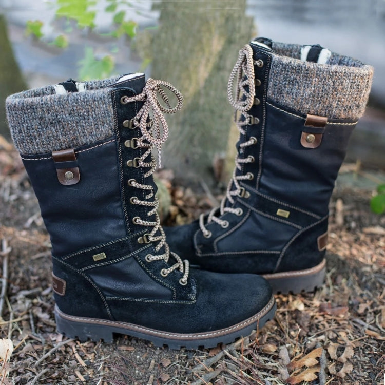 Winter Boots Women Boots Round Toe Platform Warm Females Boots Shoes, Size:43