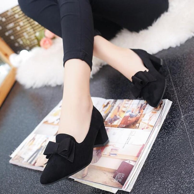 Women Shoes Pointed Bow High Heels, Size:35