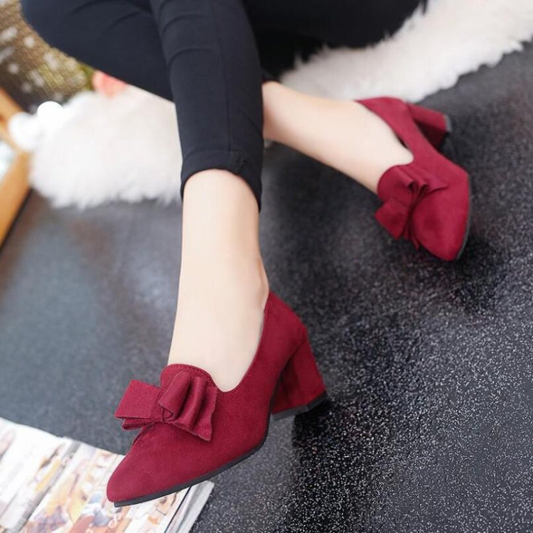 Women Shoes Pointed Bow High Heels, Size:38