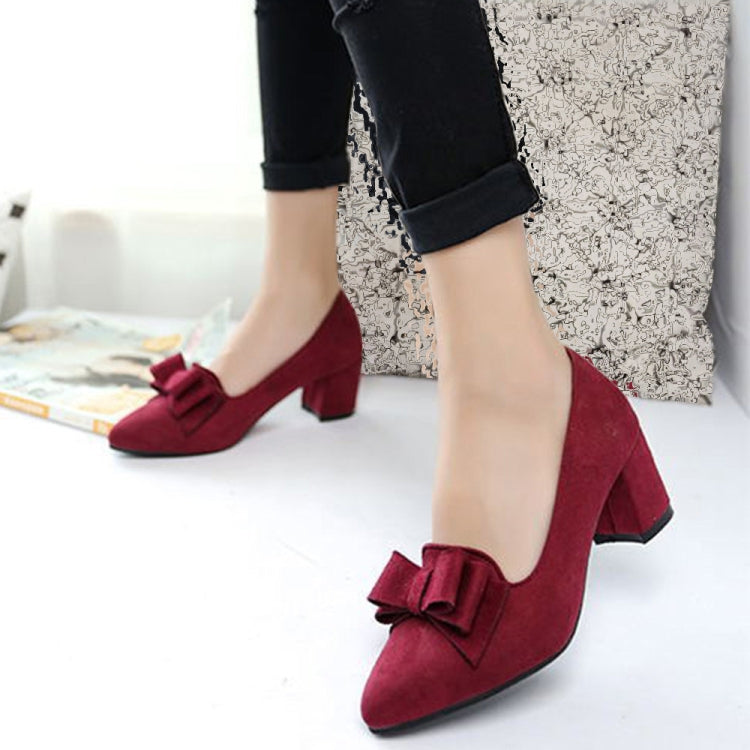 Women Shoes Pointed Bow High Heels, Size:39