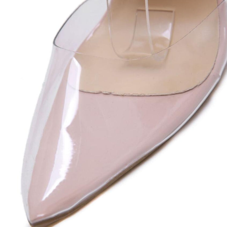 Women Shoes Simple Transparent Lace Up High Heels, Size:36(Beige)