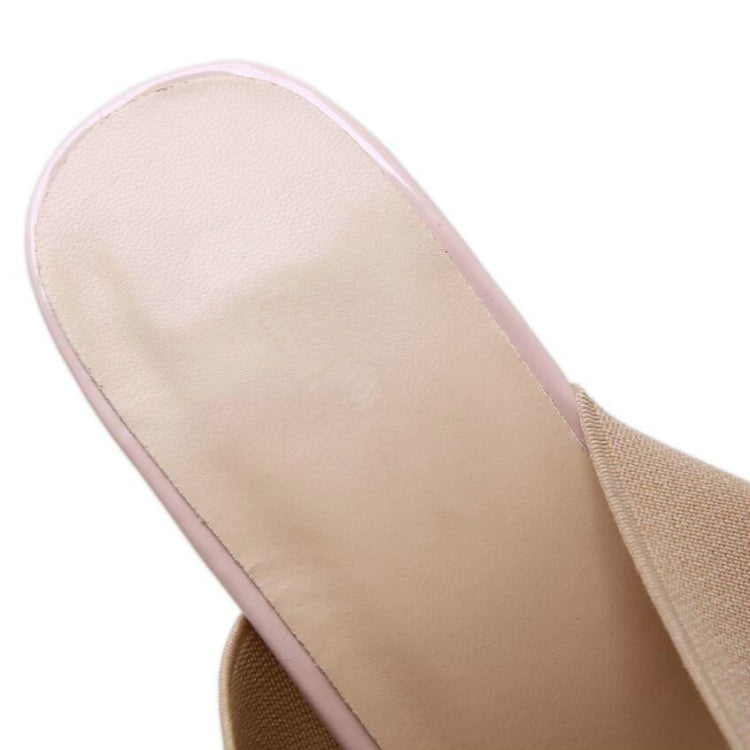Women Shoes Simple Transparent Lace Up High Heels, Size:36(Beige)